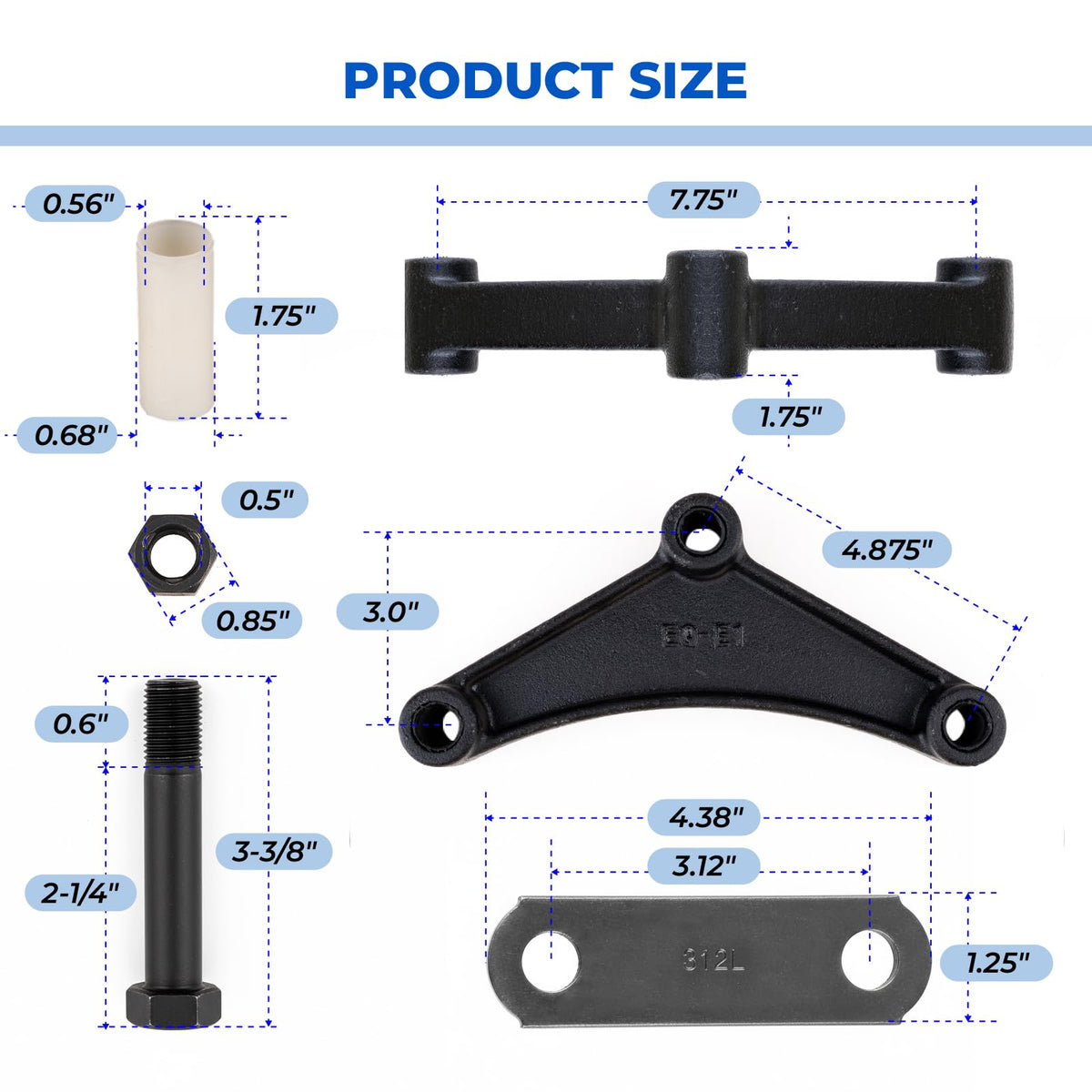 Siapupy equalizer close-up showing 7-3/4 inch hole spacing and durable finish
