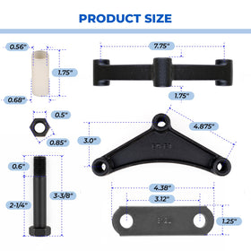 Siapupy equalizer close-up showing 7-3/4 inch hole spacing and durable finish