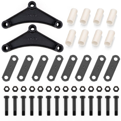 Siapupy front view of complete shackle kit showing organized parts and convenience