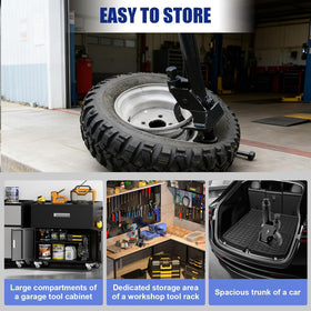 Siapupy packed for transport in a truck demonstrating easy storage benefit
