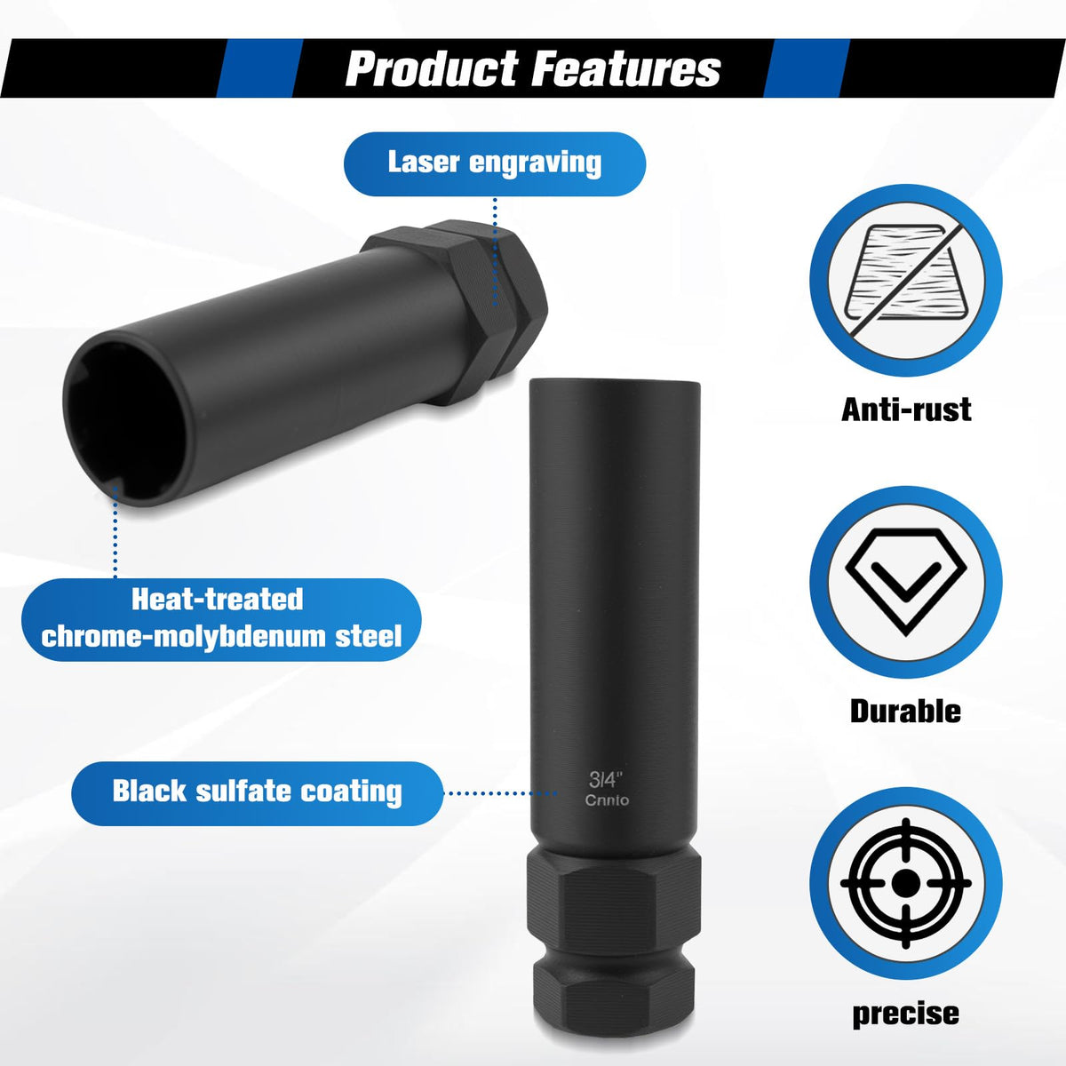 Siapupy blow-molded case open with sockets organized for convenient storage
