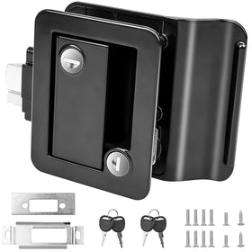Siasky front view of black RV door lock showing durable finish and secure fit