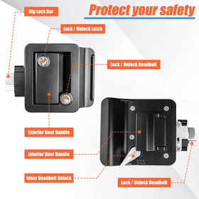 Siasky lock next to measuring tape showing compatibility with standard cutouts