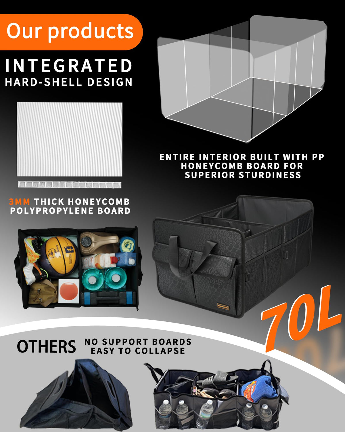 SIBOFUEGO side mesh pockets storing bottles for quick access