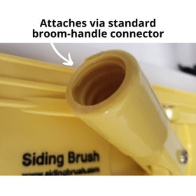 Siding Brush cleaning under vinyl siding lap, removes hidden dirt and buildup