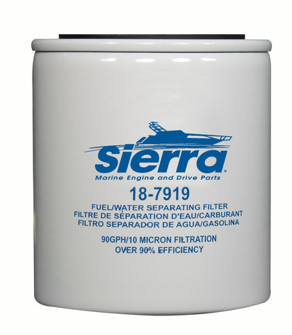 Sierra front view spin-on filter showing fit and secure connection benefit