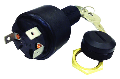 Sierra ignition switch front panel view showing knurled face nut and rubber cap, durable finish