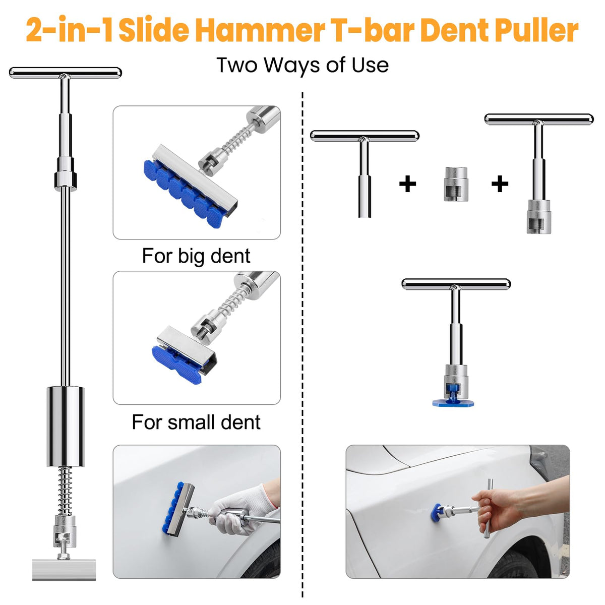 Sigoobal bridge puller detail highlighting balanced pull for medium dents