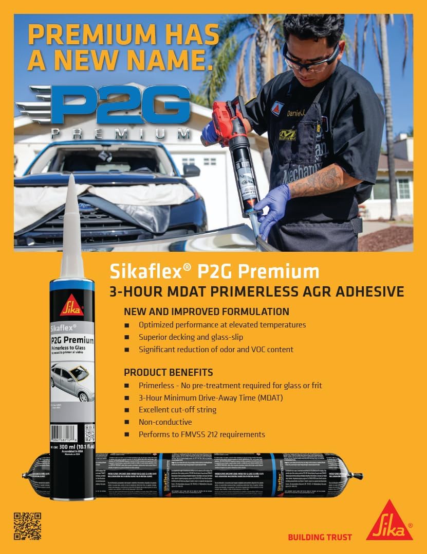Close-up of Sika sikaflex p2g label and specs, aiding correct product selection