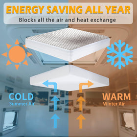 SIKADEER cover installed inside an RV skylight demonstrating secure fit and reduced drafts