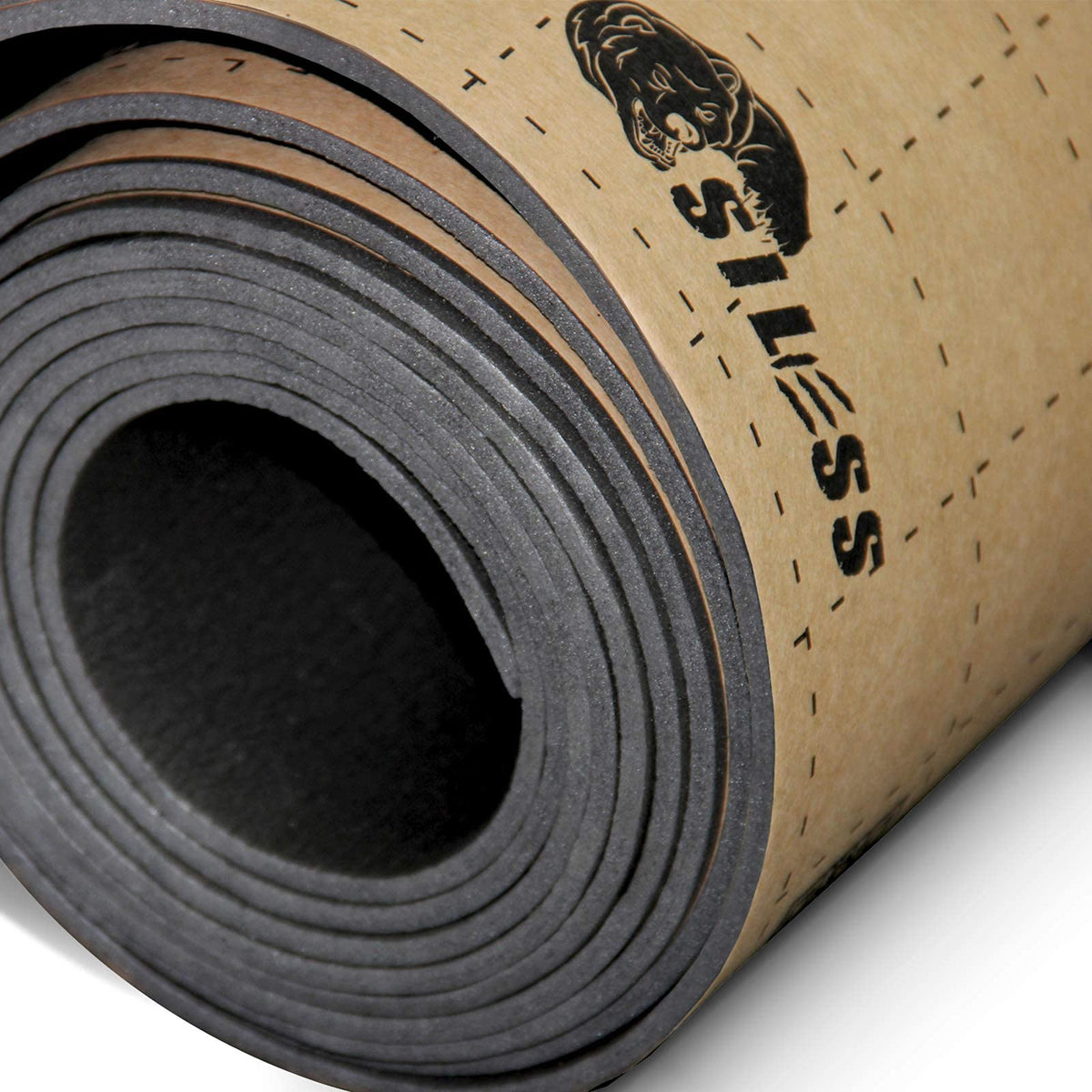 Siless front roll view showing full 36 sq ft coverage and lightweight benefit