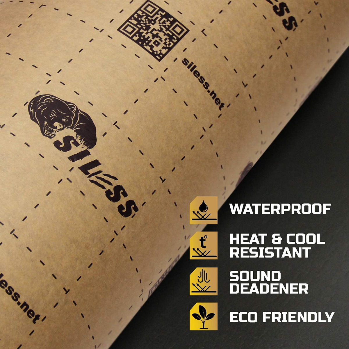 Siless installed on car door panel reducing vibration and improving comfort