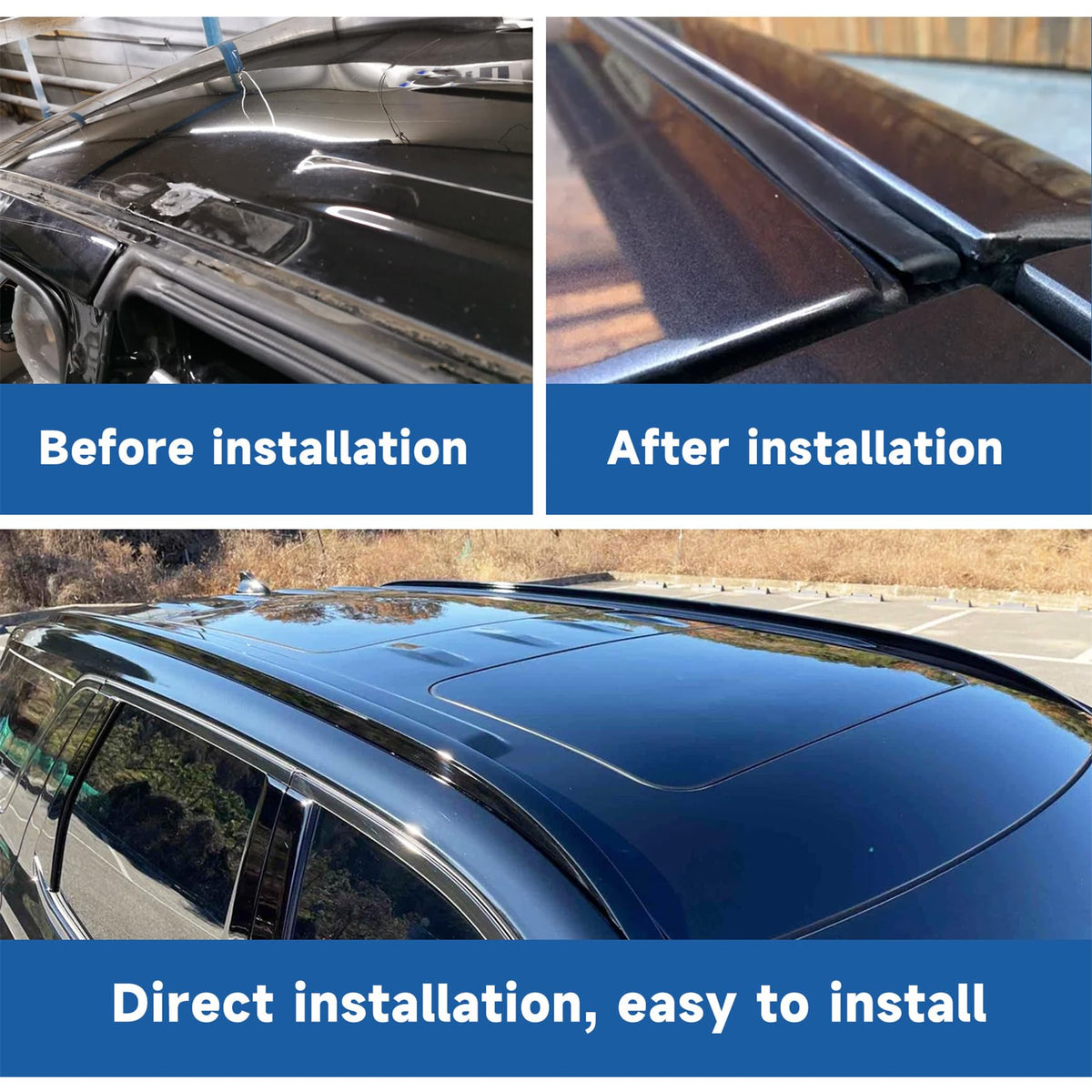 Silscvtt molded strip installed on Corolla side reduces wind noise