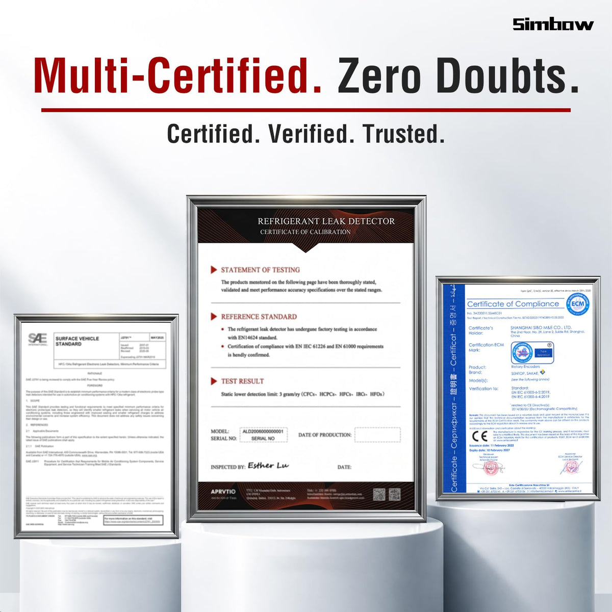Simbow compatibility label listing supported refrigerants for regulatory flexibility