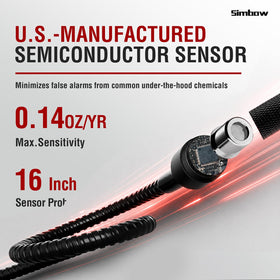 Simbow close-up of 16-inch probe tip for precise leak access in tight spaces