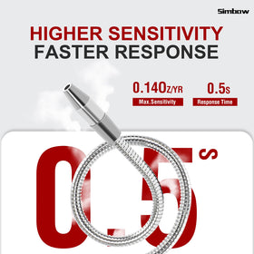 Simbow close-up of 7.9-inch flexible probe for reaching tight leak locations