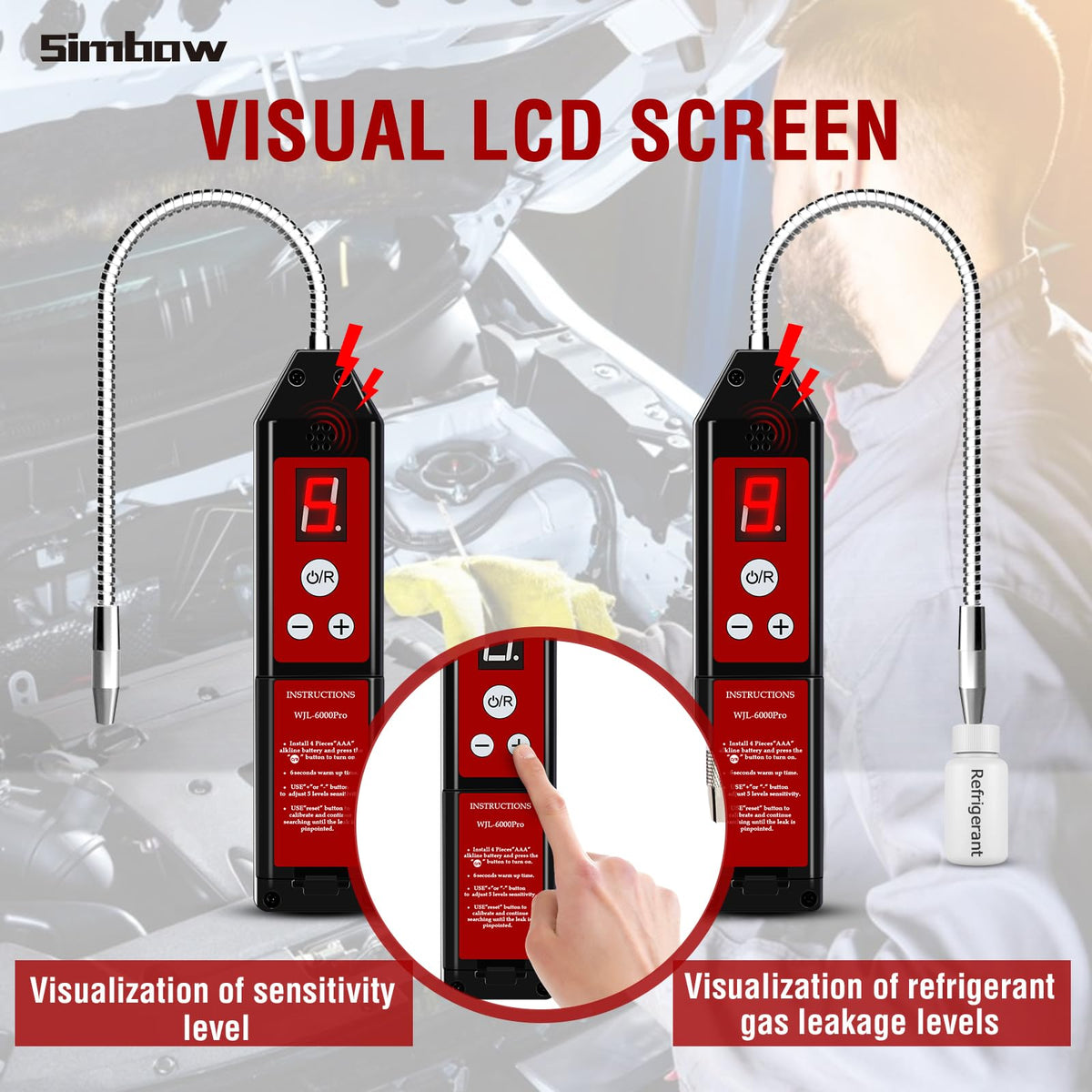 Simbow dual UV and white LED lights revealing dye and illuminating dark spaces