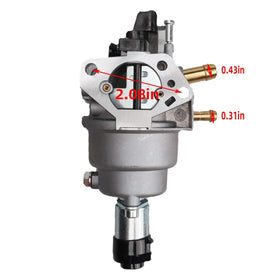 Simkfosh carburetor next to ruler for scale showing compact size and easy handling during installation