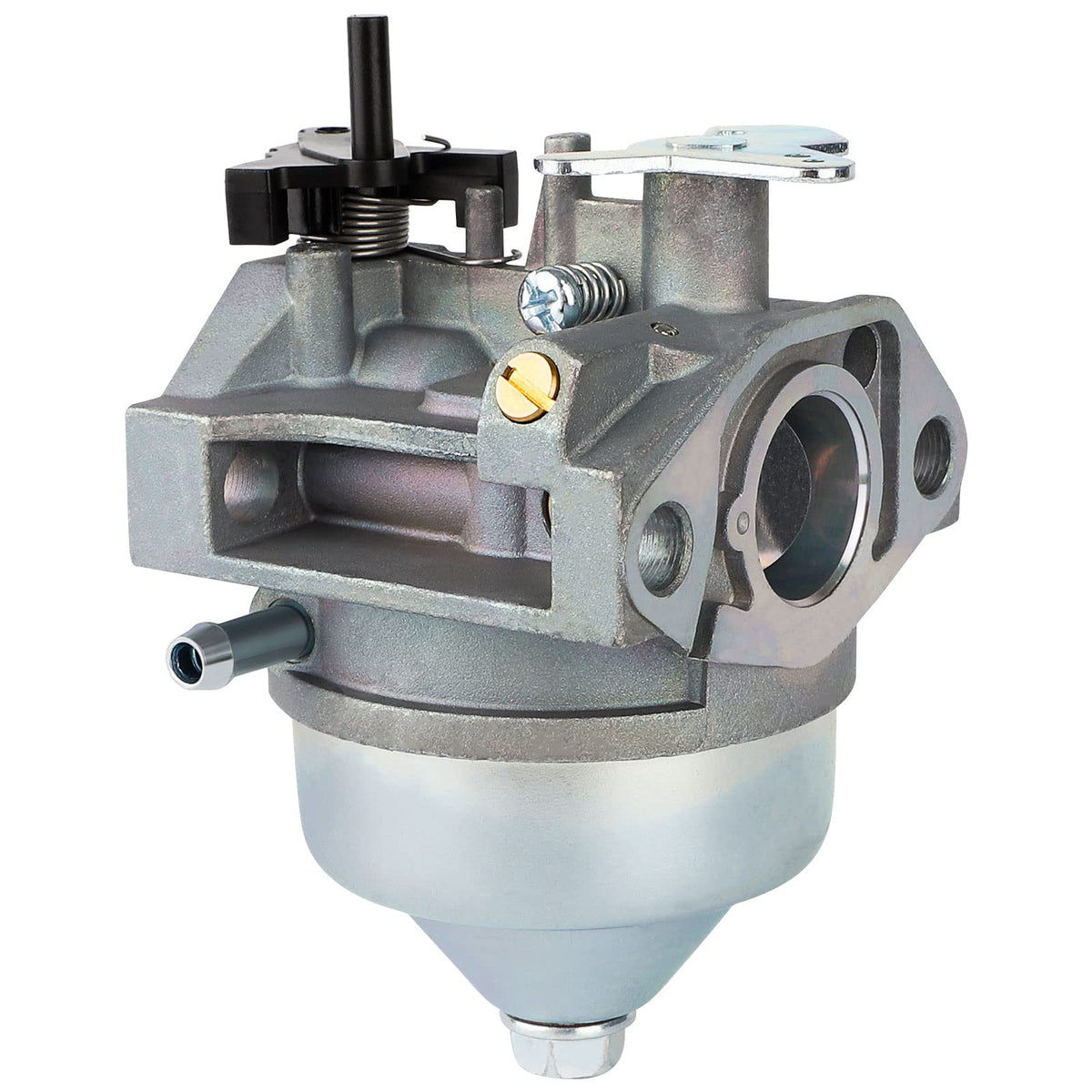 SIMPERAC carburetor next to ruler demonstrating size and bolt spacing