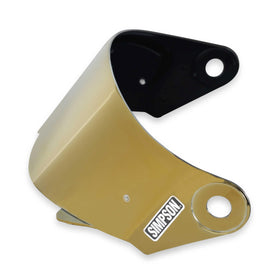 SIMPSON gold mirror shield front view showing sleek style and glare reduction