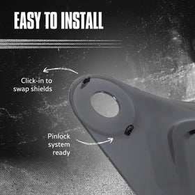 SIMPSON shield mounted on Mod Bandit helmet side profile for quick fit benefit