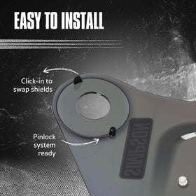 SIMPSON iridium shield installed on Mod Bandit helmet demonstrating easy fitment