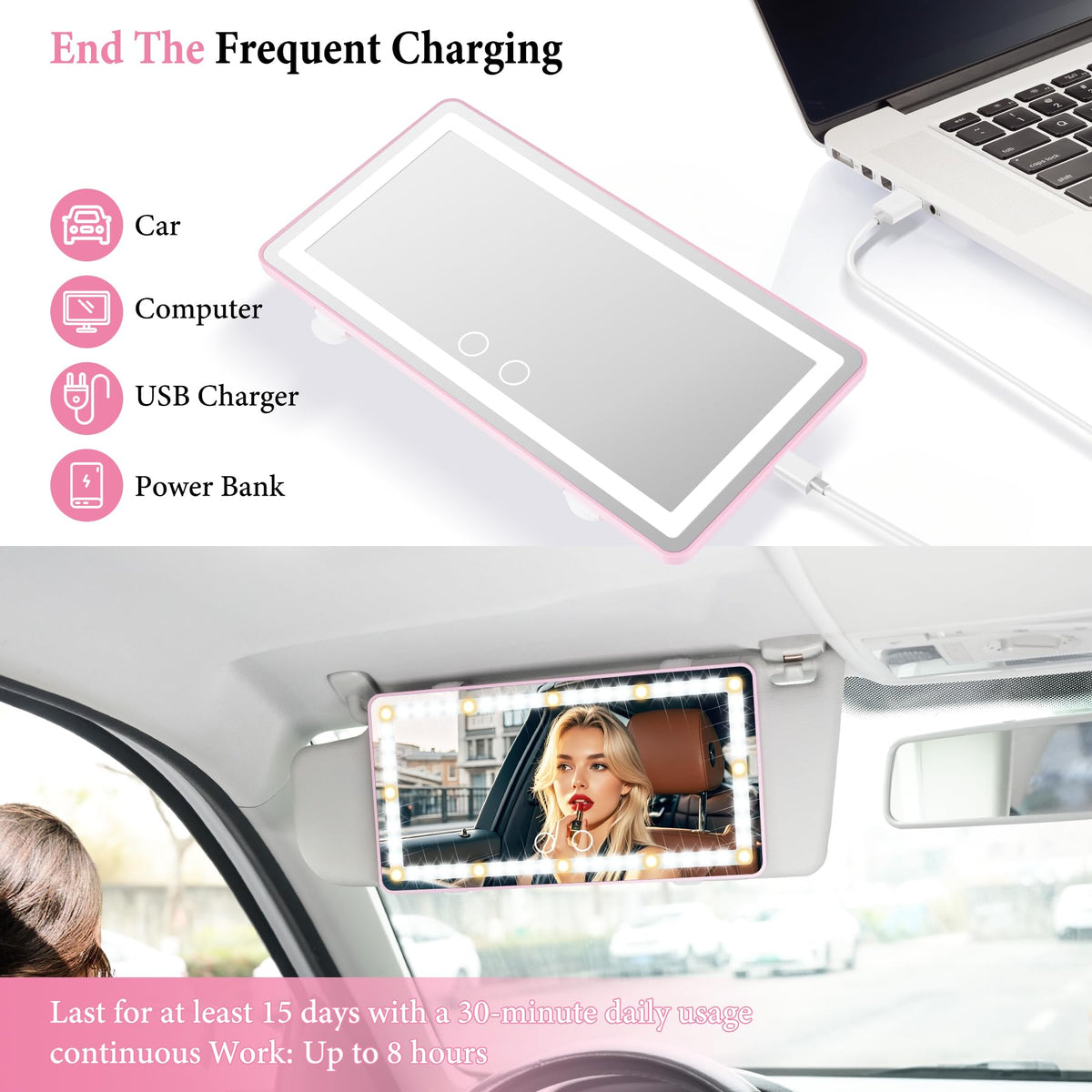 SINGARO USB power cord and port image highlighting rechargeable battery and flexible charging