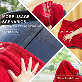 Singrune towel absorbing pooled water to show rapid uptake and fewer drying passes