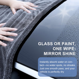 Singrune towel drying car hood fast, reducing water spots and time