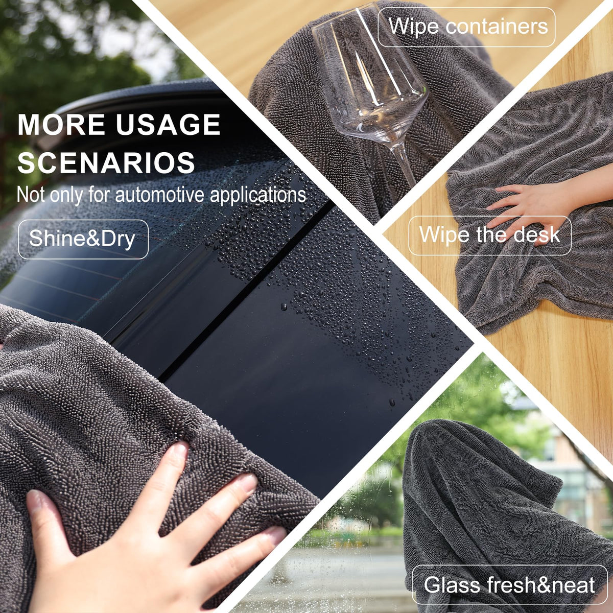 Singrune towel wiping windshield delivering streak-free glass benefit
