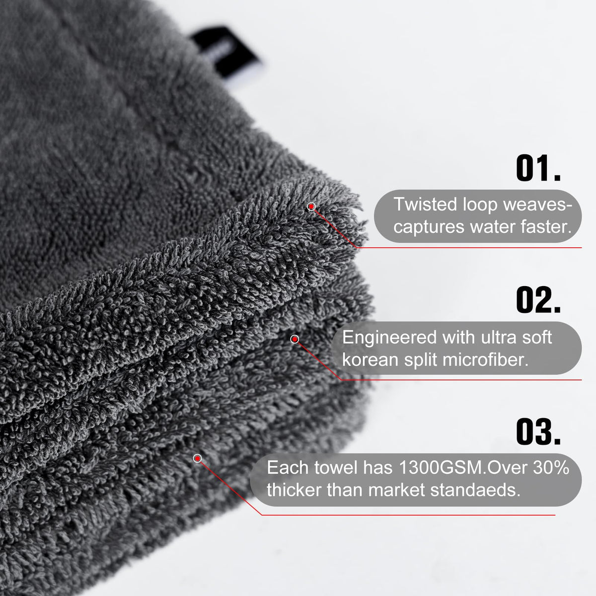 Singrune corner label with 1300GSM tag showing genuine thickness benefit
