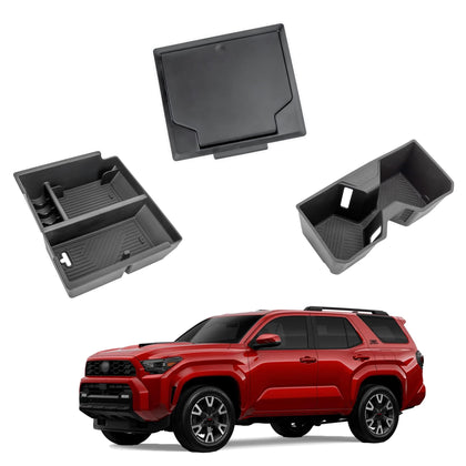 Sinminou front view of center console organizer showing neat storage benefit