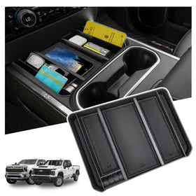 Sinminou center console tray front view showing organized compartments and tidy look