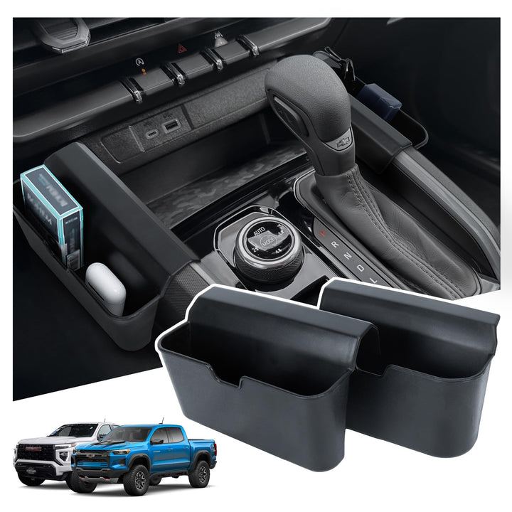 Sinminou front view of console organizer showing neat compartments and easy access