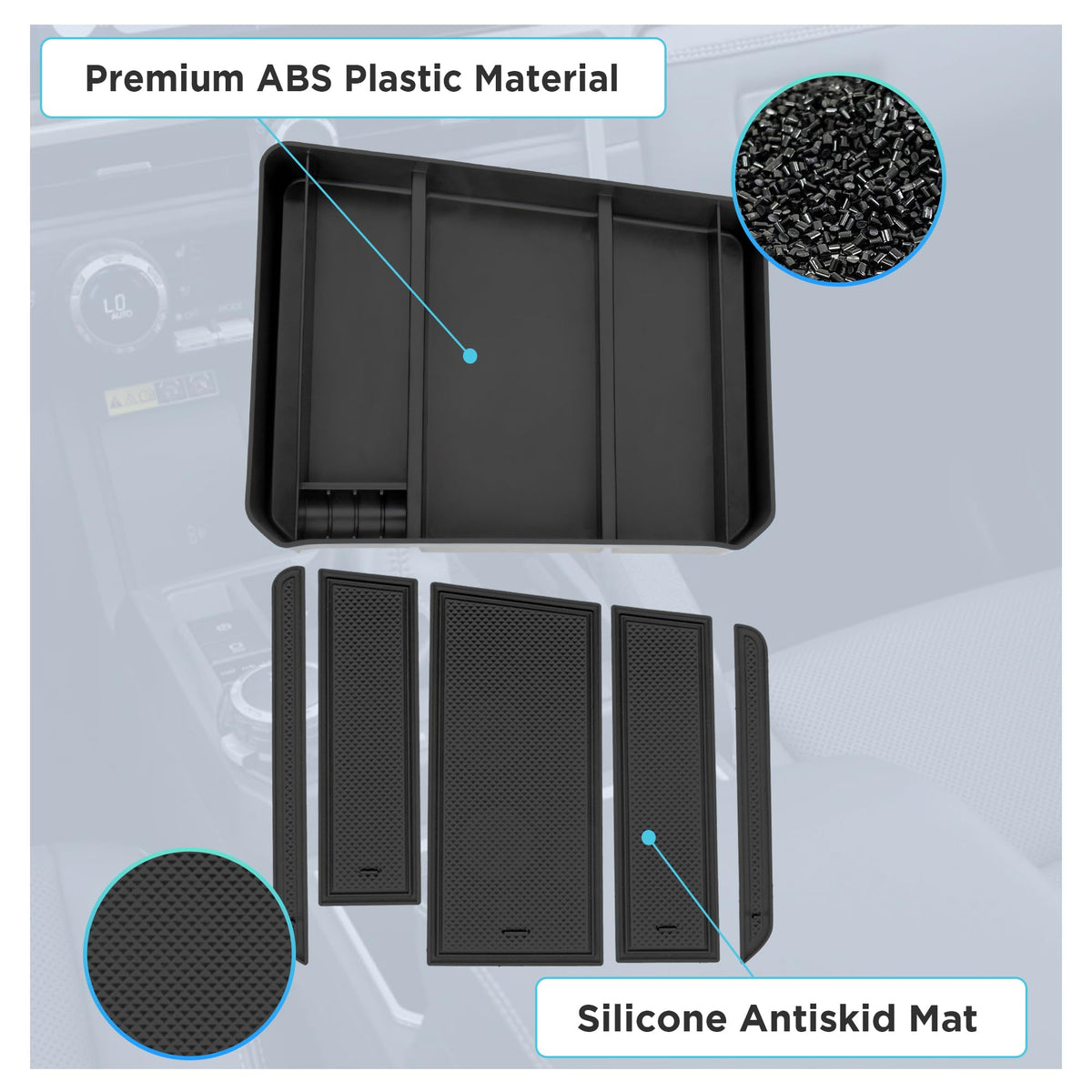 Sinminou console tray scale comparison with hand showing compact, efficient size