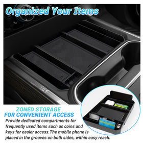 Sinminou console tray silicone mat detail reduces noise and prevents sliding