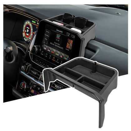Sinminou front view of dashboard tray showing neat storage benefit