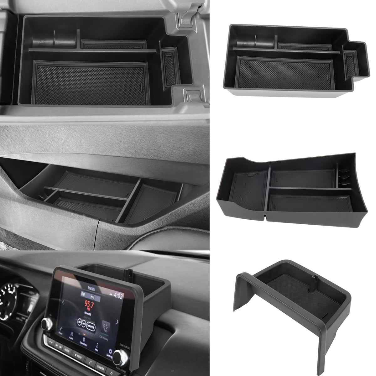 Sinminou front view of 3-piece console set showing neat organization benefit