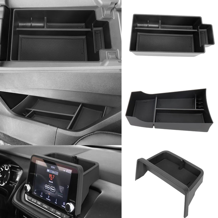 Sinminou front view of 3-piece console set showing neat organization benefit