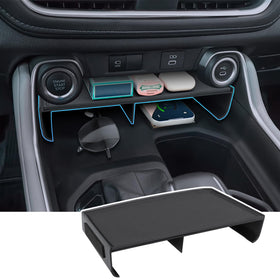 Sinminou front view of console organizer showing neat compartments and quick access benefit