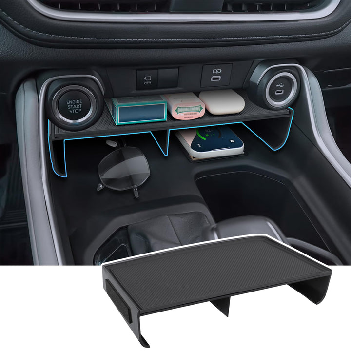 Sinminou front view of console organizer showing neat compartments and quick access benefit