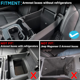 Sinminou installed in Wagoneer armrest for neat organized storage