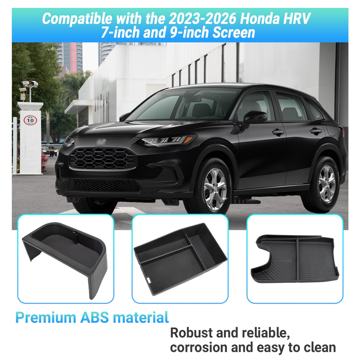 Sinminou lower console insert fitted in HR-V securing small items while driving