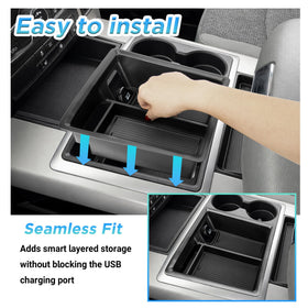 Sinminou storage compartments filled with keys, coins, pens for organization