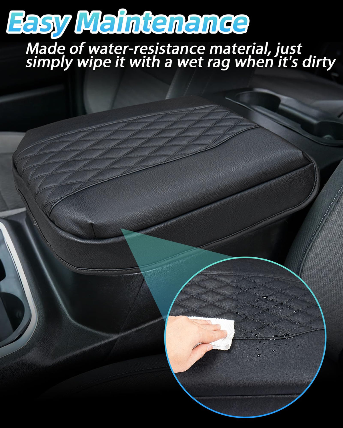 Sinminou PU leather texture being wiped clean for easy maintenance