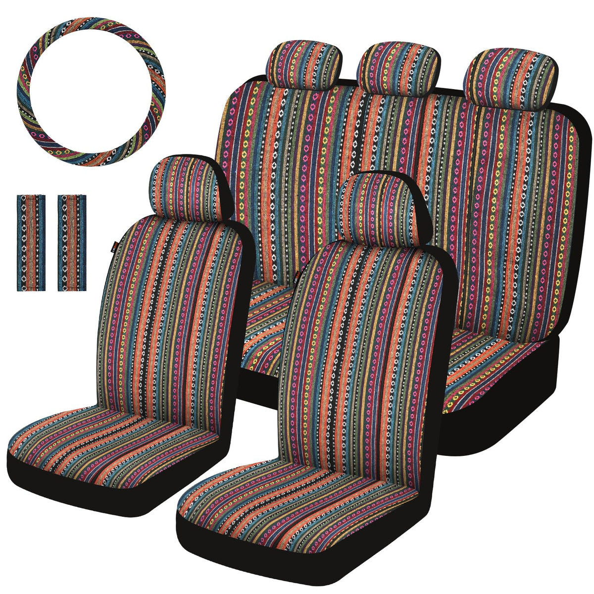 Sino Salected front seat cover showing vibrant Baja design and durable protection