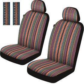 Sino Salected front seat cover showing vibrant Baja pattern and protection