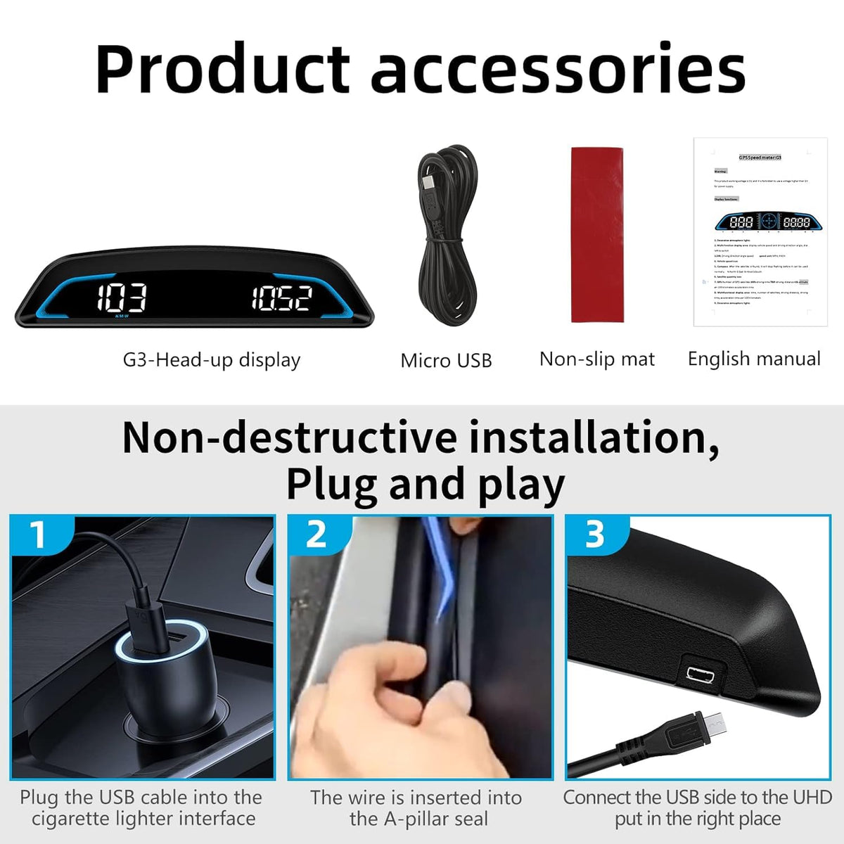 SinoTrack packaging and manual highlighting included accessories and setup