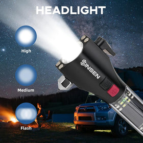 SINSEN front LED beam in dark for bright visibility