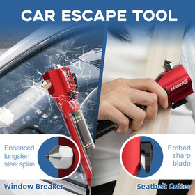 SINSEN seatbelt cutter close-up safely tucked for swift strap release